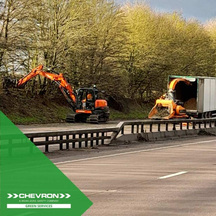 Mechanised arb used to remove 47 hazardous trees safely from the M54